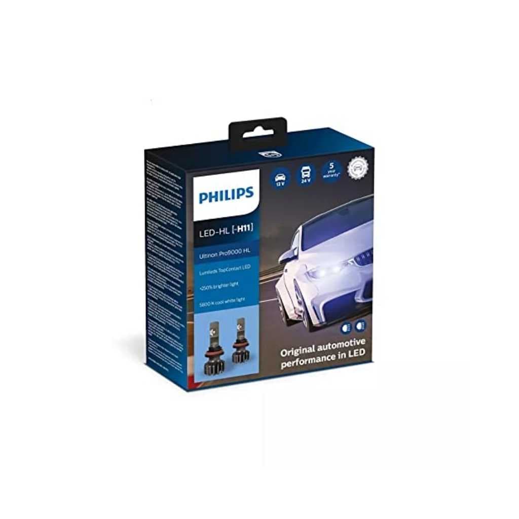 PHILIPS Ultinon Pro 9000 H11 Car LED Headlight Bulb Set of 2