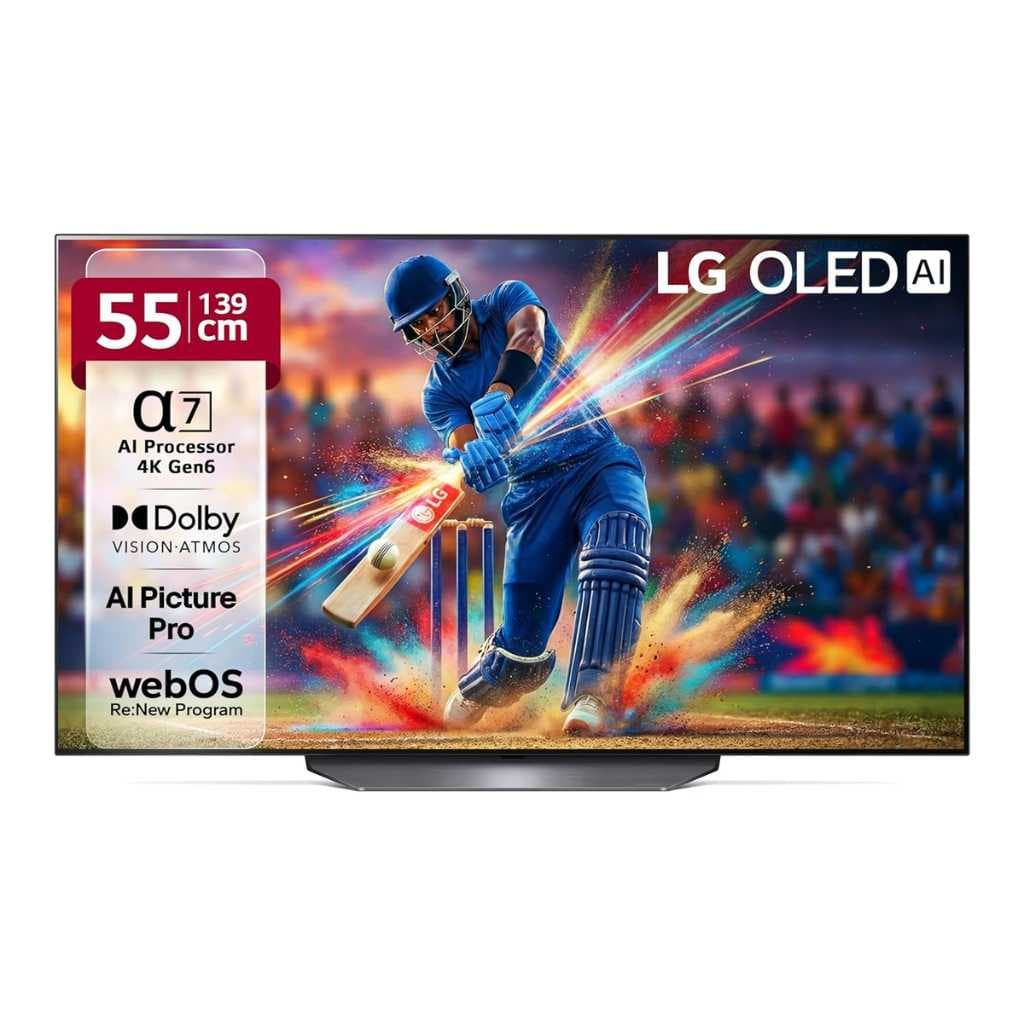 LG 139 cm (55 inches) OLED B3 AI Series 4K Ultra HD Smart webOS OLED TV 55B3PSA (Black)